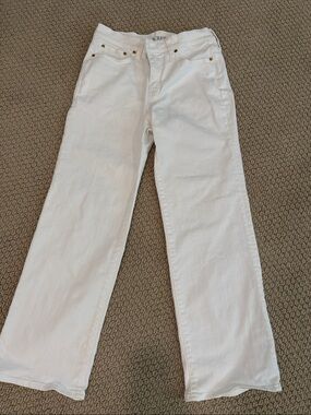 J. Crew White low rise slim wide jeans size 27.